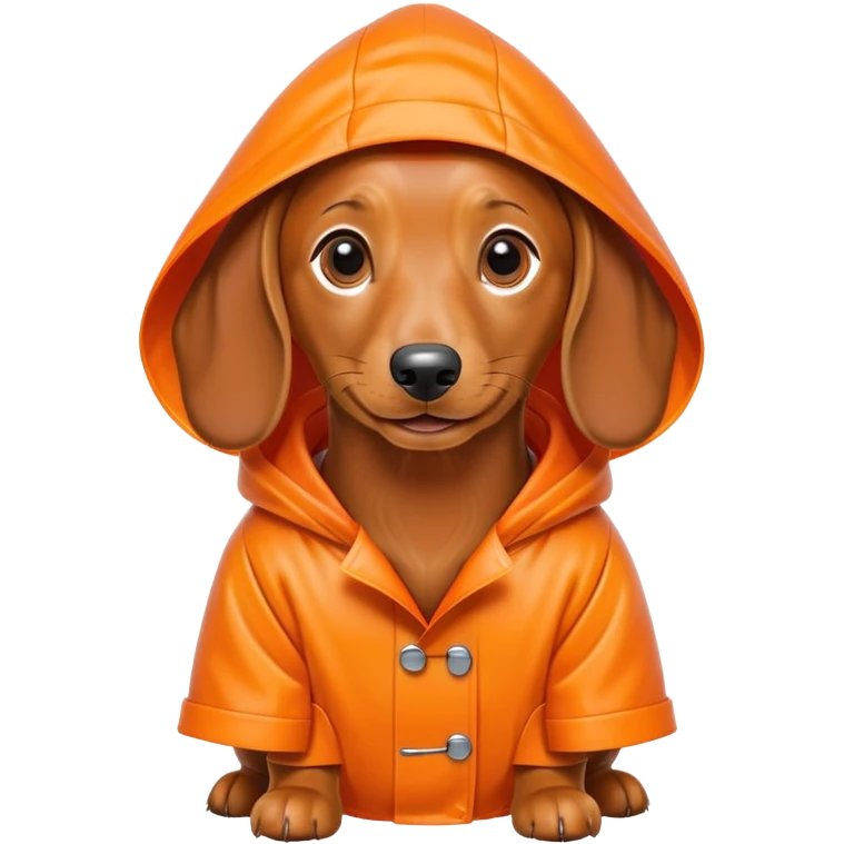 Bassotto con impermeabile emoji