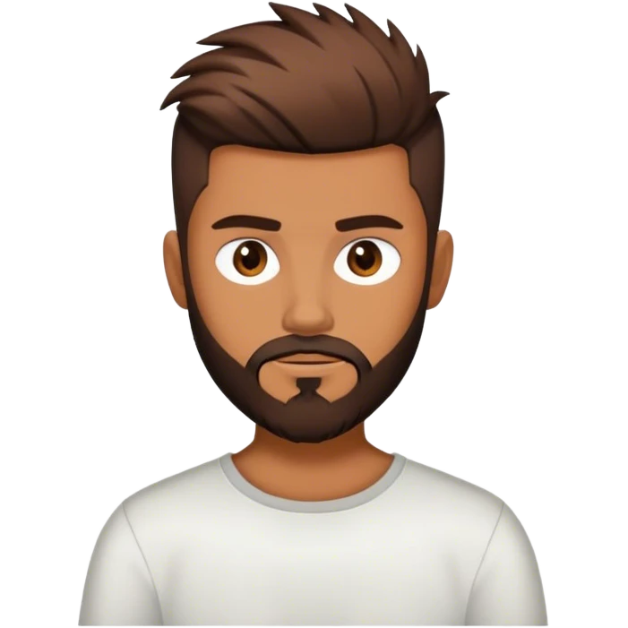 Trendy haircut boy beard edgy brown hair emoji