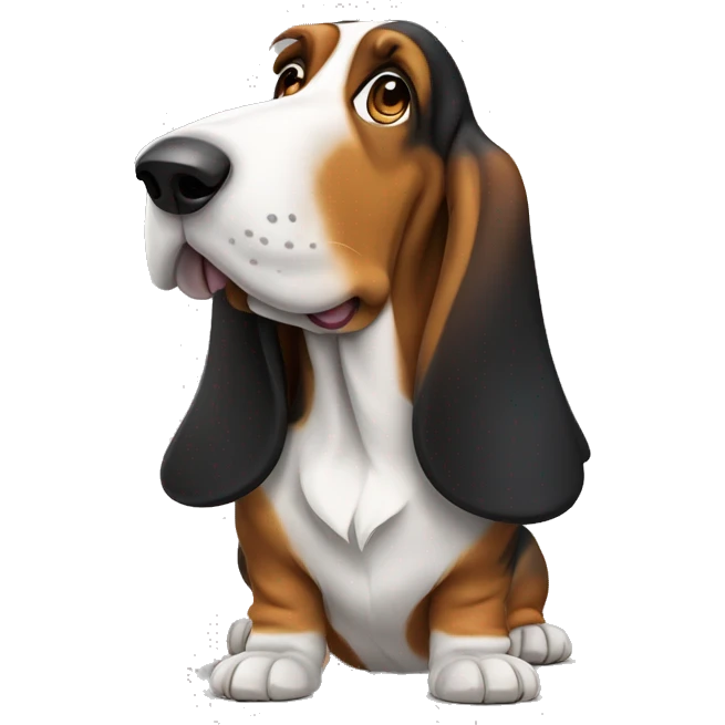 Tri-colour basset hound emoji