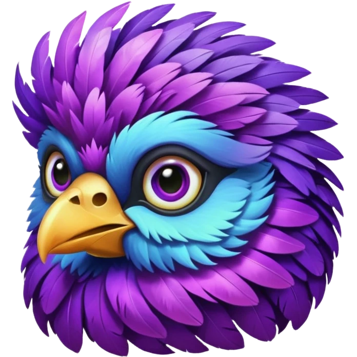 purple feathered bird emoji