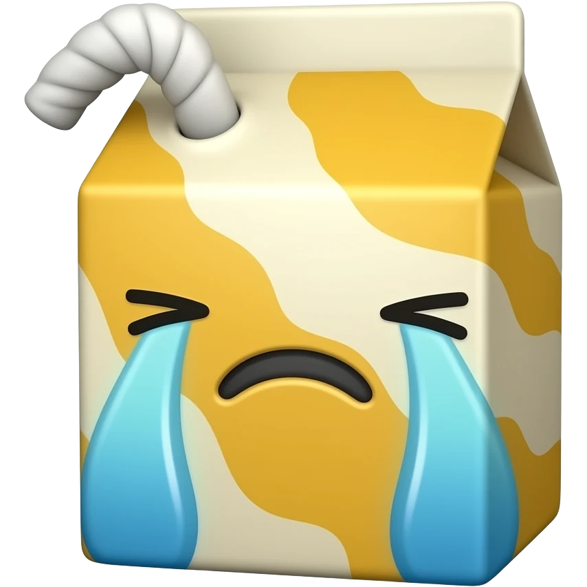 Kawaii Juice box crying emoji