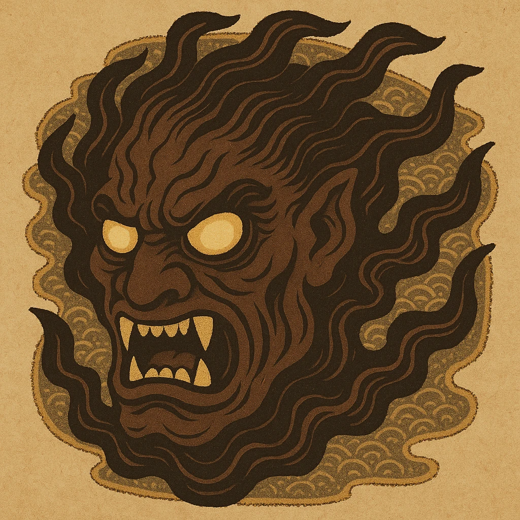 Make the red, angry, plasma-like humanoid monster darker, keeping the glowing effect emoji