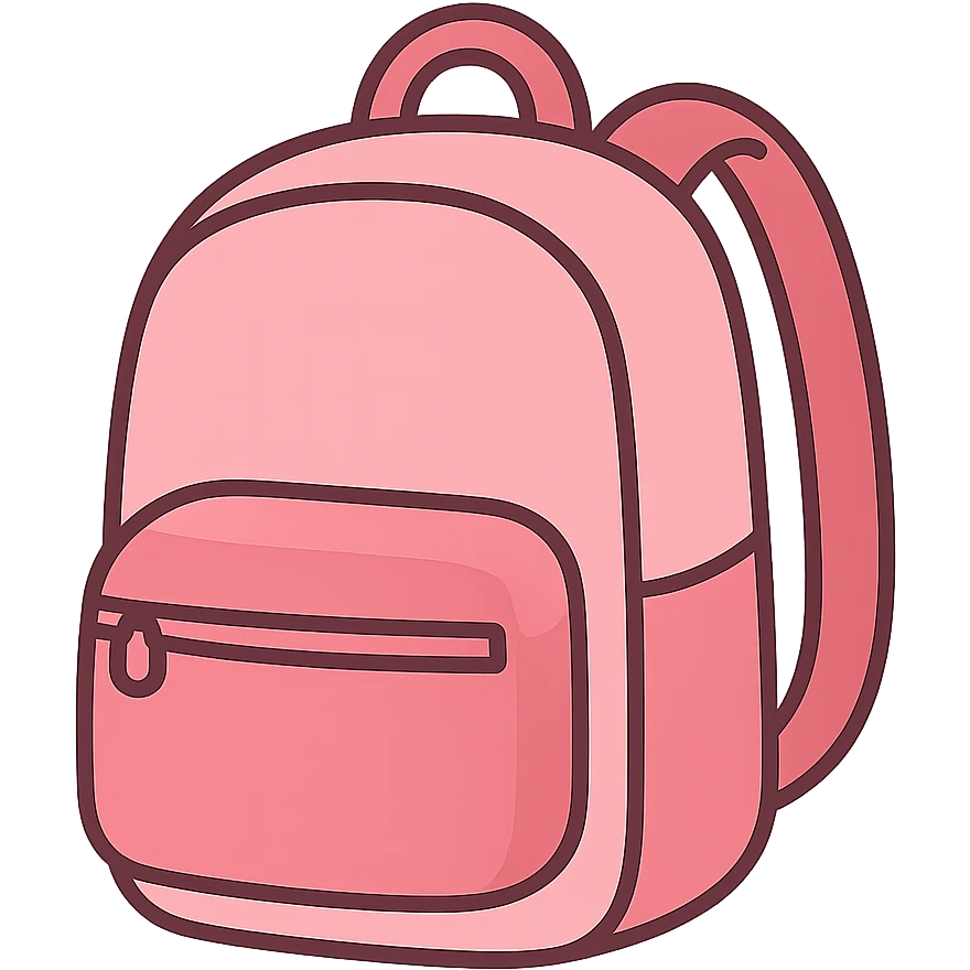 flat toon light pink backpack emoji