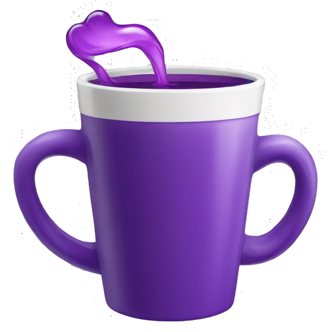Sipping purple into a cup emoji