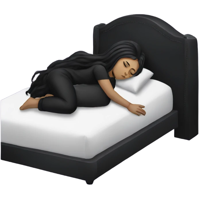 Goth girl sleeping in the bed  emoji