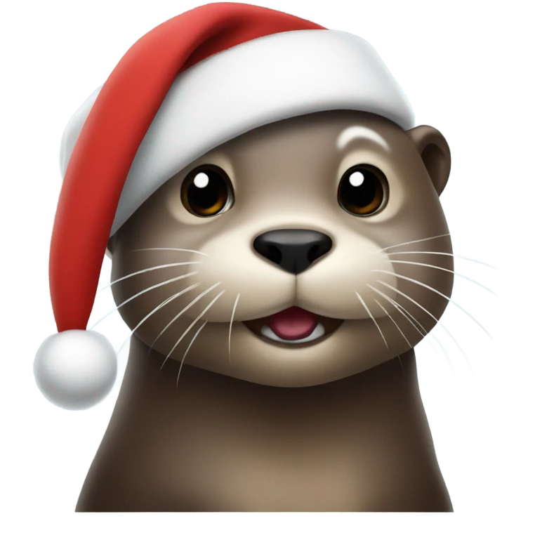 otter wearing a santa hat emoji