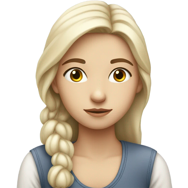 White skin Girl On hold waiting emoji
