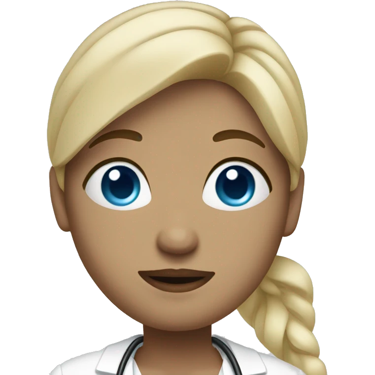 Full body White Pregnant doctor blue eyes, blond hair showing belly emoji