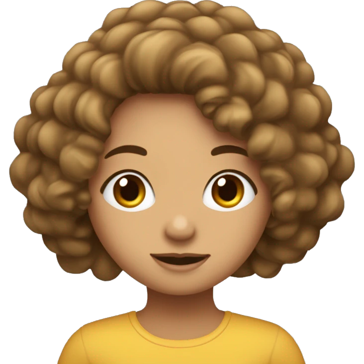 Fille avec des cheuveux bouclés avec des mèches blondes, brune, métisse qui est en colère  emoji