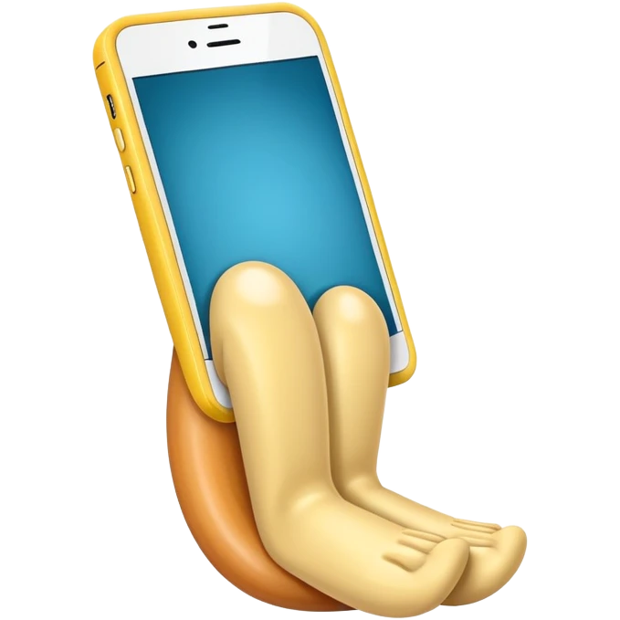 smartphone with real anus and legs emoji