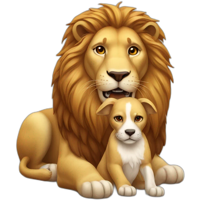 Lion avec chien emoji