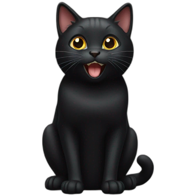 amazed black cat emoji