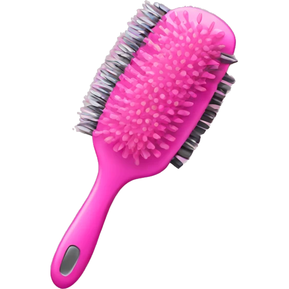 pink hairbrush emoji