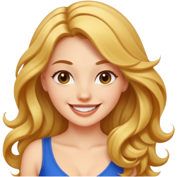 sexy girl, smiling, hair flowing emoji