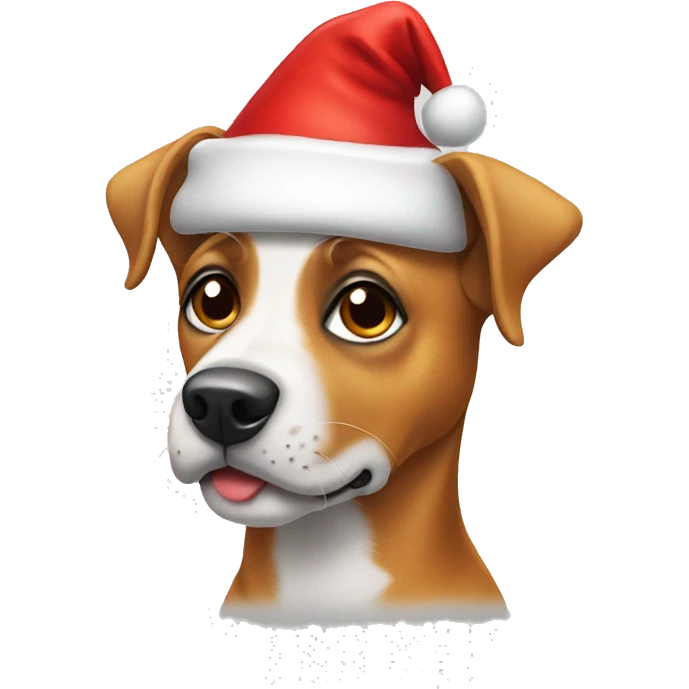 Dog wearing a Santa hat emoji