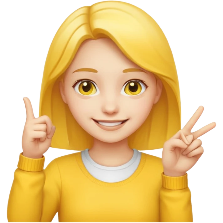 smiling girl pointing down with finger, classic emoji style emoji