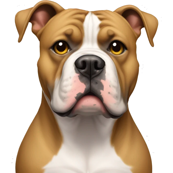 American bully blanco con una mancha en el ojo izquierdo  emoji