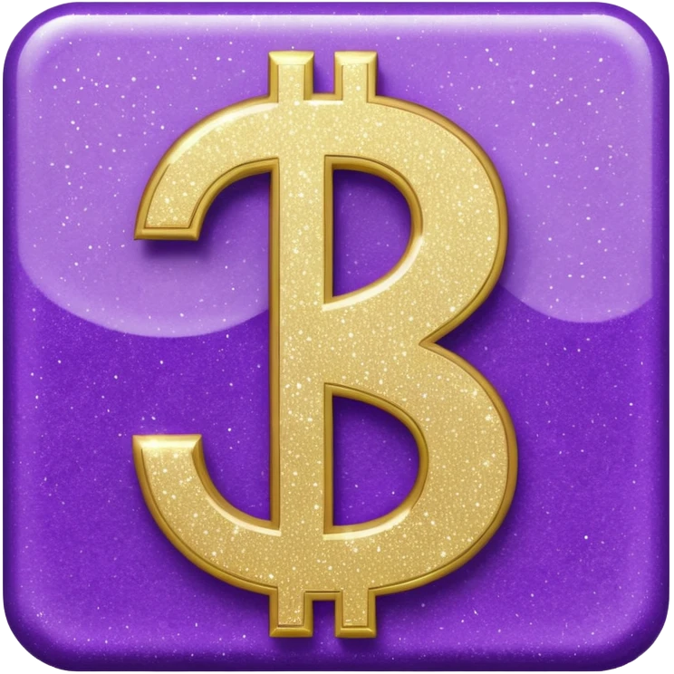 symbol money $ glitter purple emoji