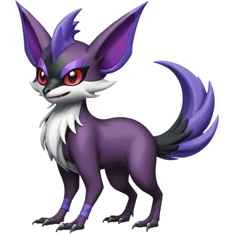 Shiny Noibat-Noivern-Mightyena-Silvally-Fakémon-hybrid-creature (full body)  emoji