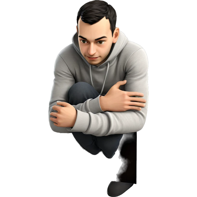 thoughtful boy in a hoodie emoji