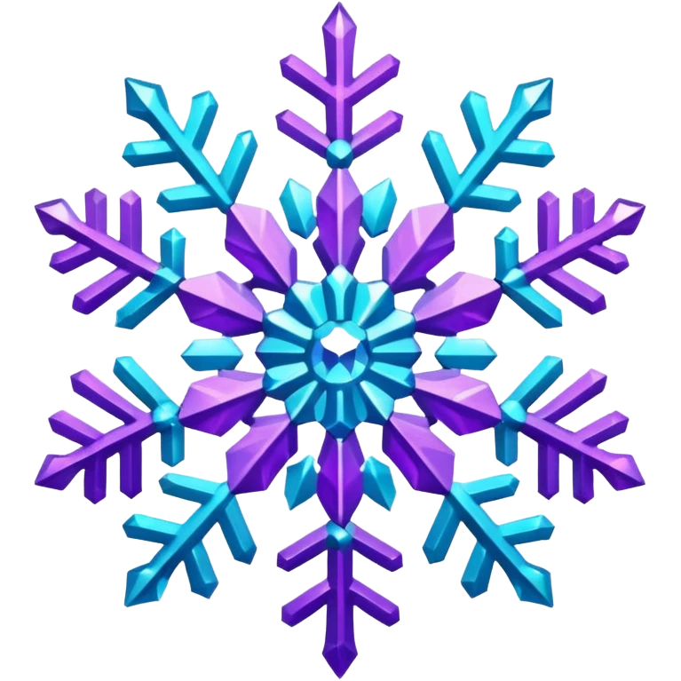 cyan and purple snowflake glitter emoji