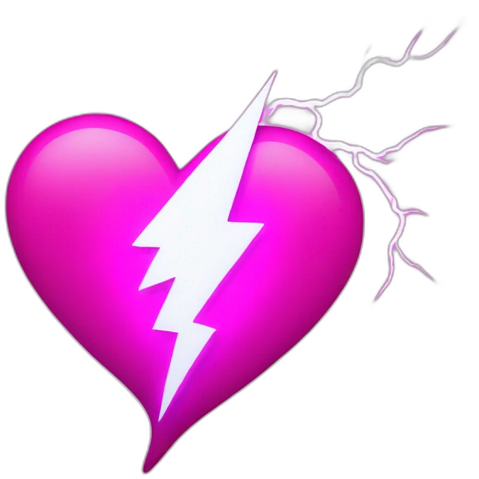 magenta heart lightning bolt emoji