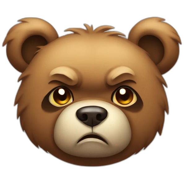 Cute bear angry emoji