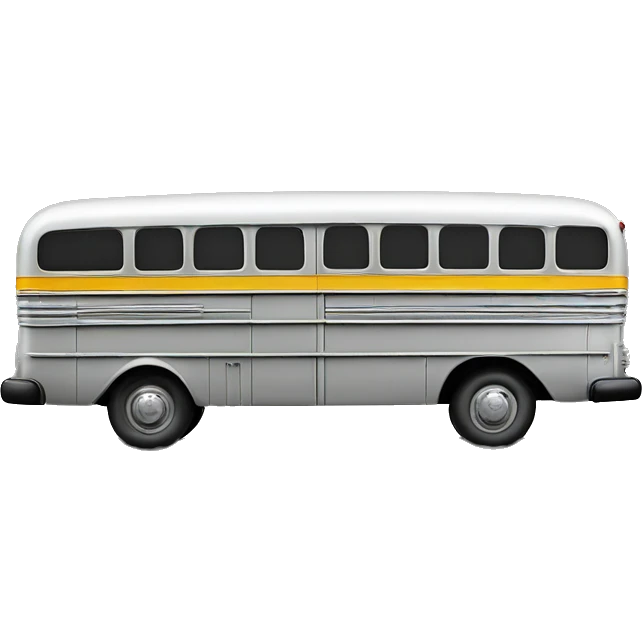 Side view Graphite colored 1956 ghost busters school bus emoji