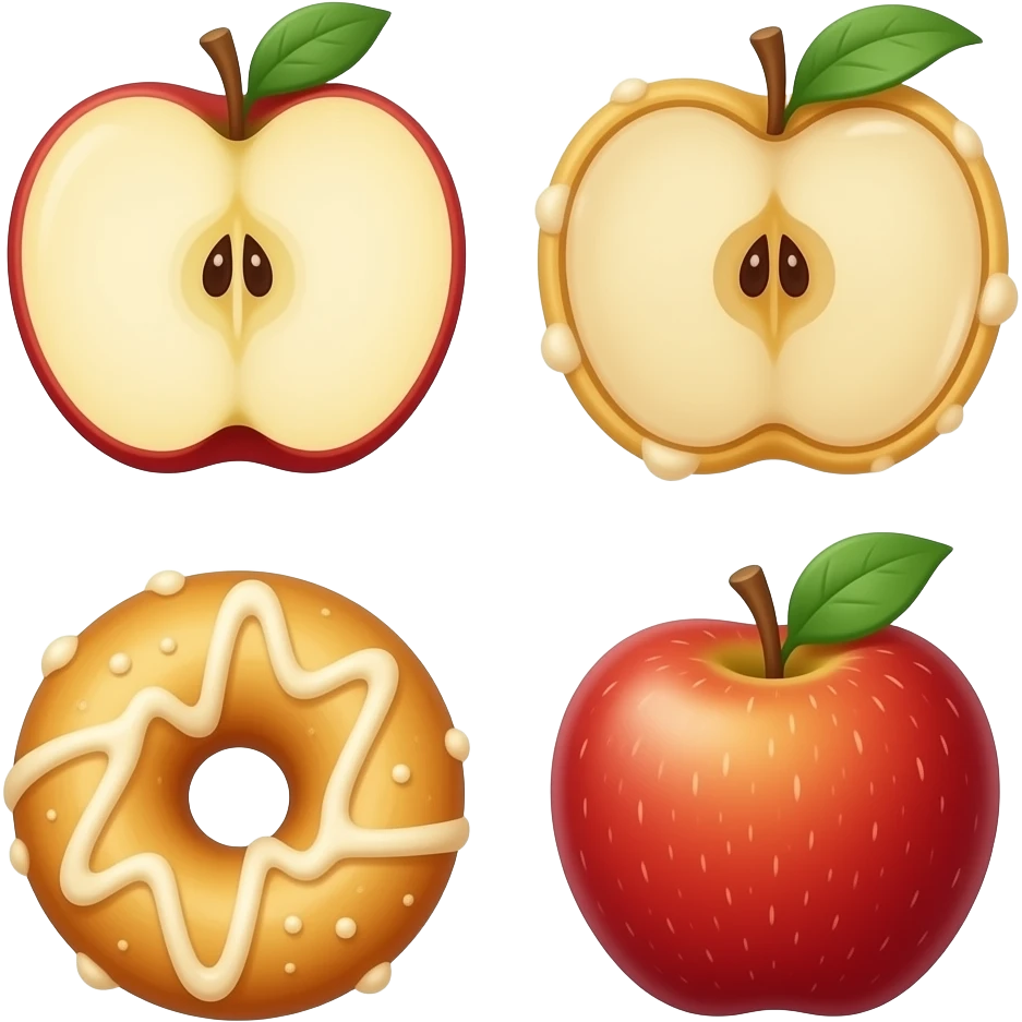 3 petit Beignet à la pomme emoji