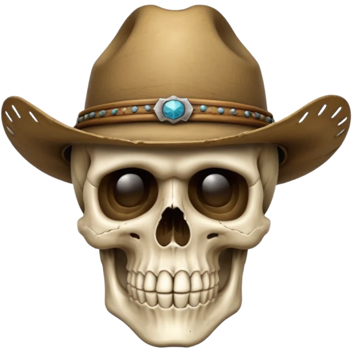 A skull with a cowboy hat emoji