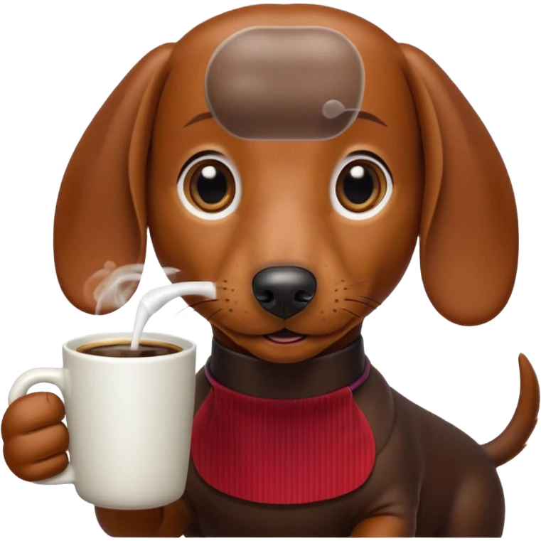 brown dachshund coffee with a bit of hair  emoji