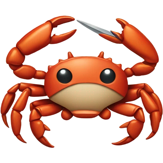 crab holding a knife in both claws  emoji