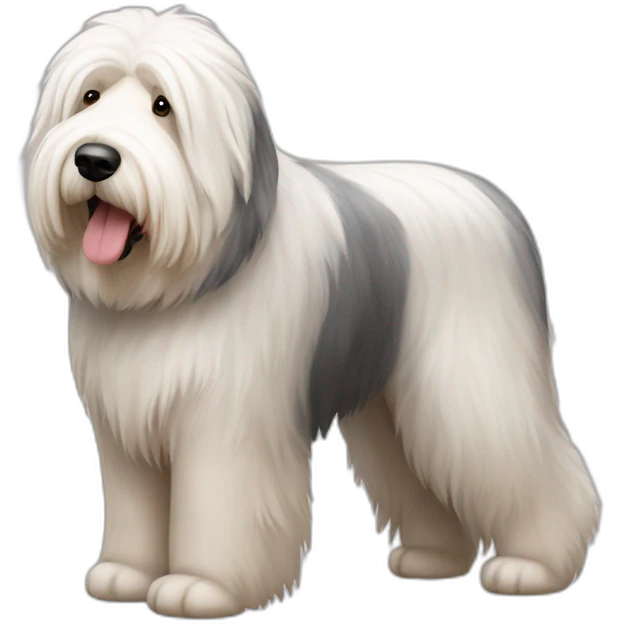 Dog old english sheepdog full-height emoji