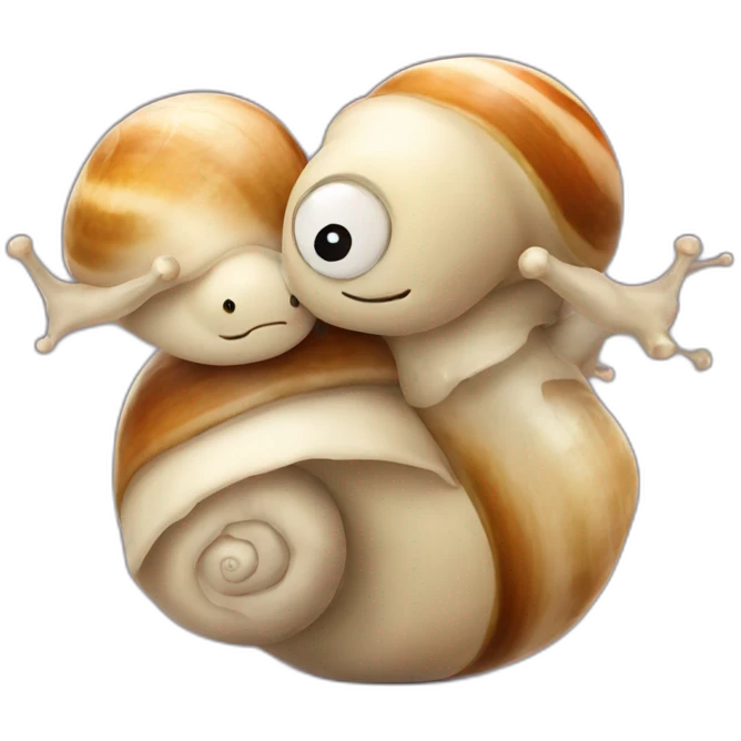 snails hugging eachother emoji