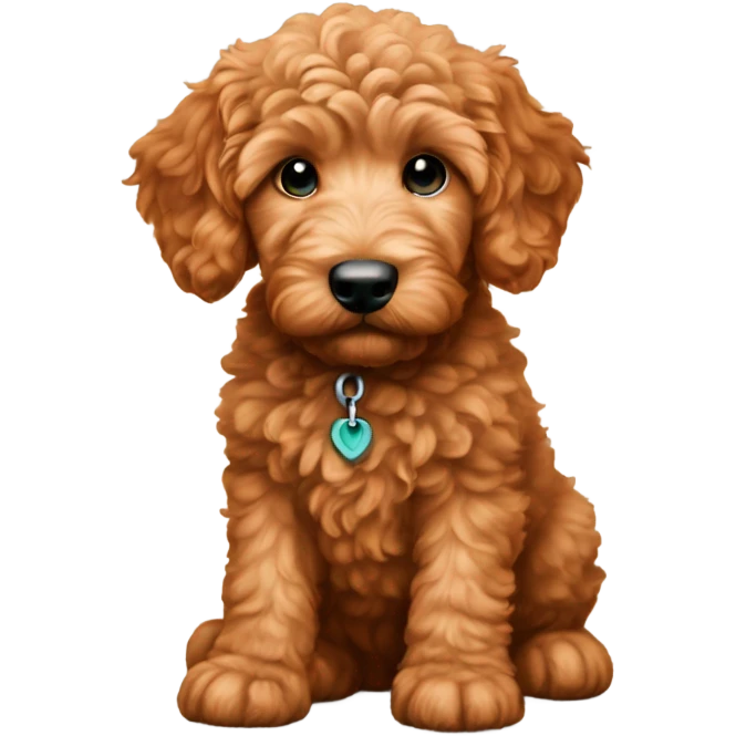 Red golden doodle puppy emoji