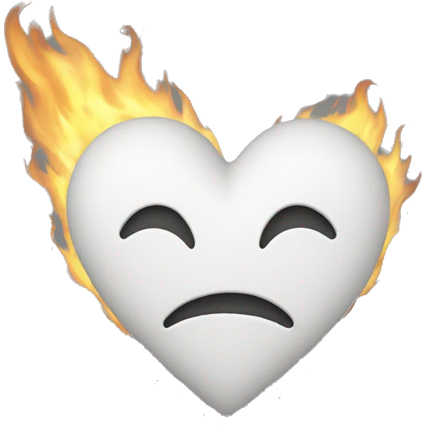 White burning heart emoji