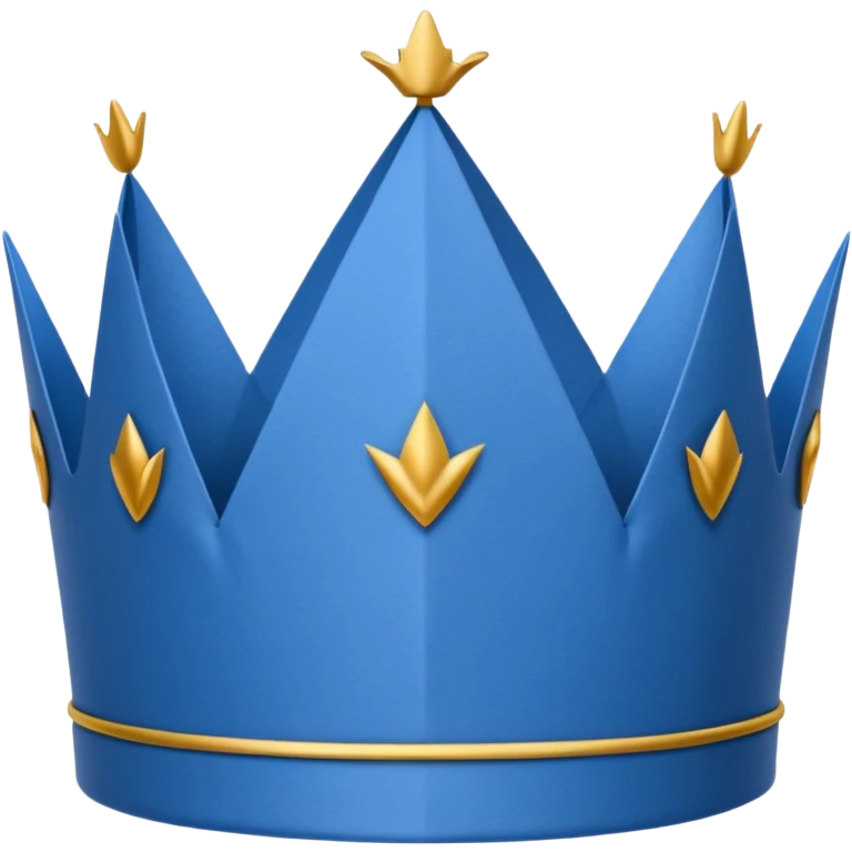 Blue paper crown hat emoji