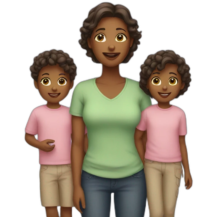 woman with four kids emoji