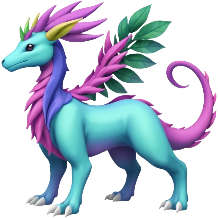 Meganium-Amaura-Suicune-fakemon (full body) emoji