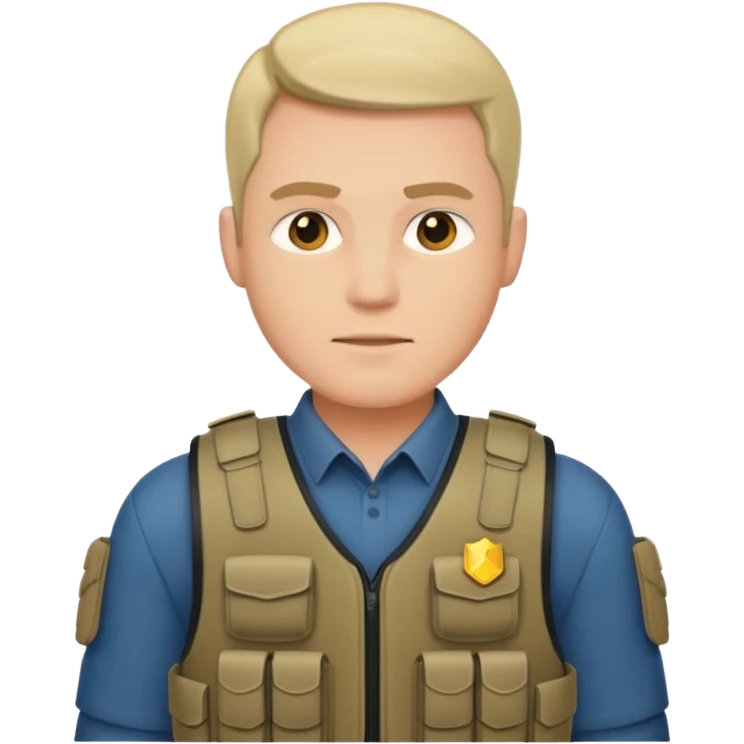 man wearing bullet proof emoji