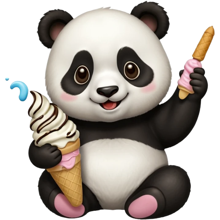 Panda eating ice cream emoji