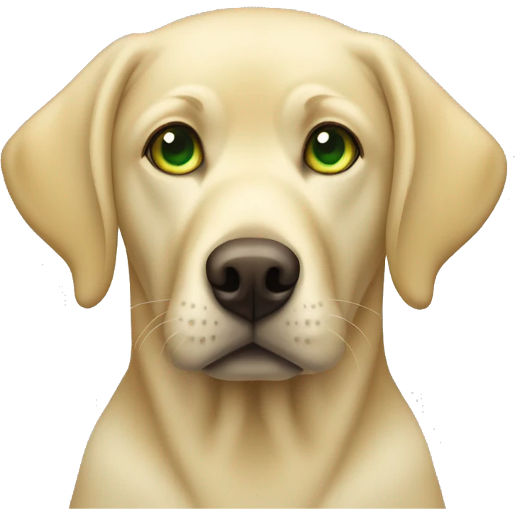 Yellow labrador with green eyes emoji