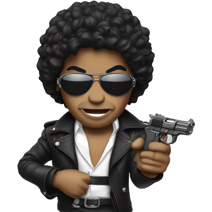Michel Jackson with toy gun emoji