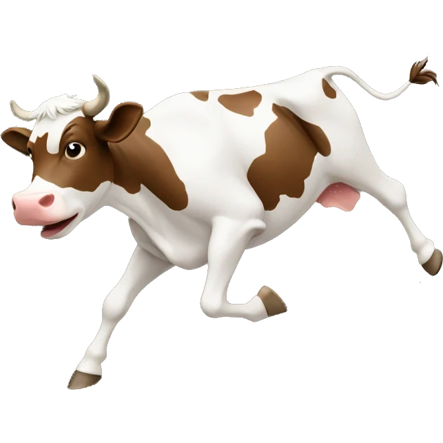 Cow running off a cliff emoji