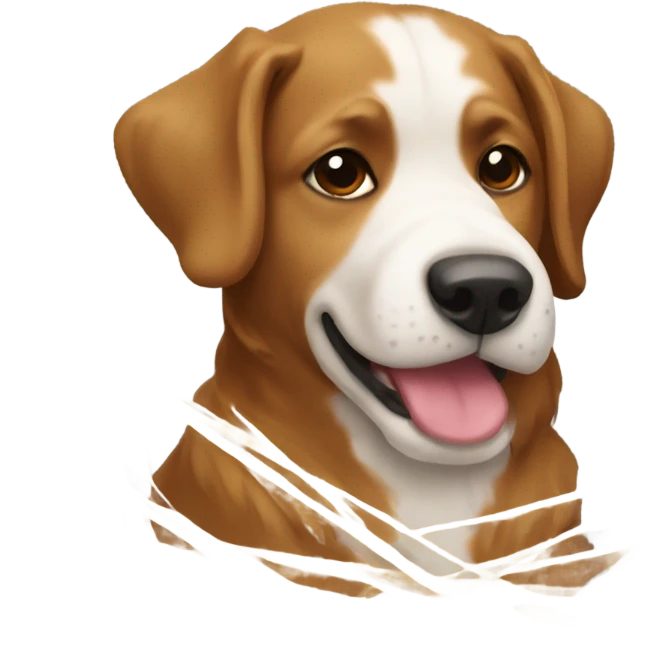 Dog with a christmas hay emoji