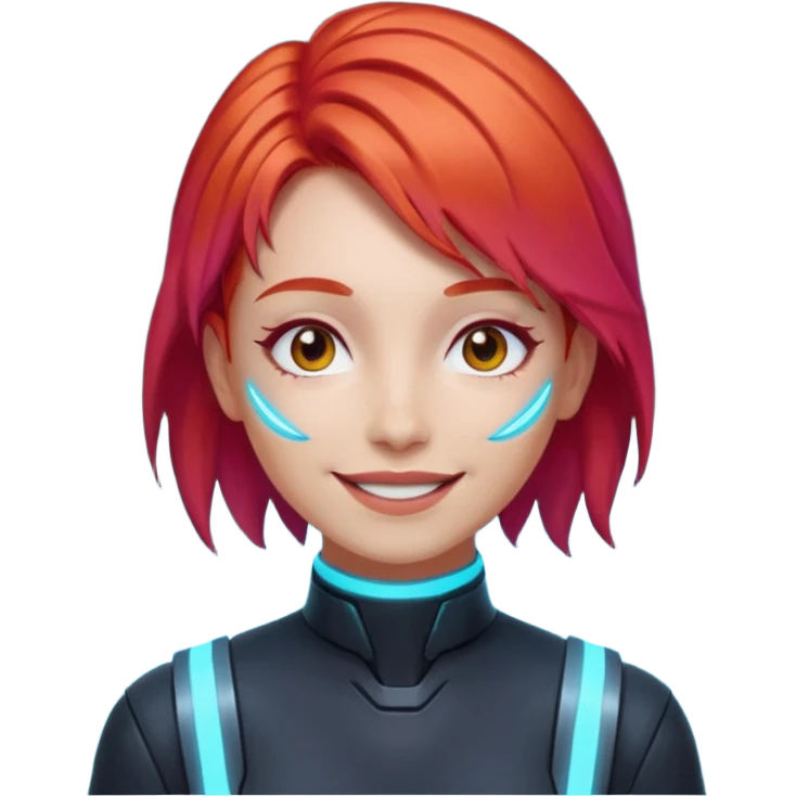 CYBERPUNK HAPPY RED emoji