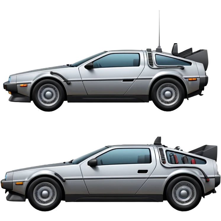 DeLorean DMC-12 driving emoji
