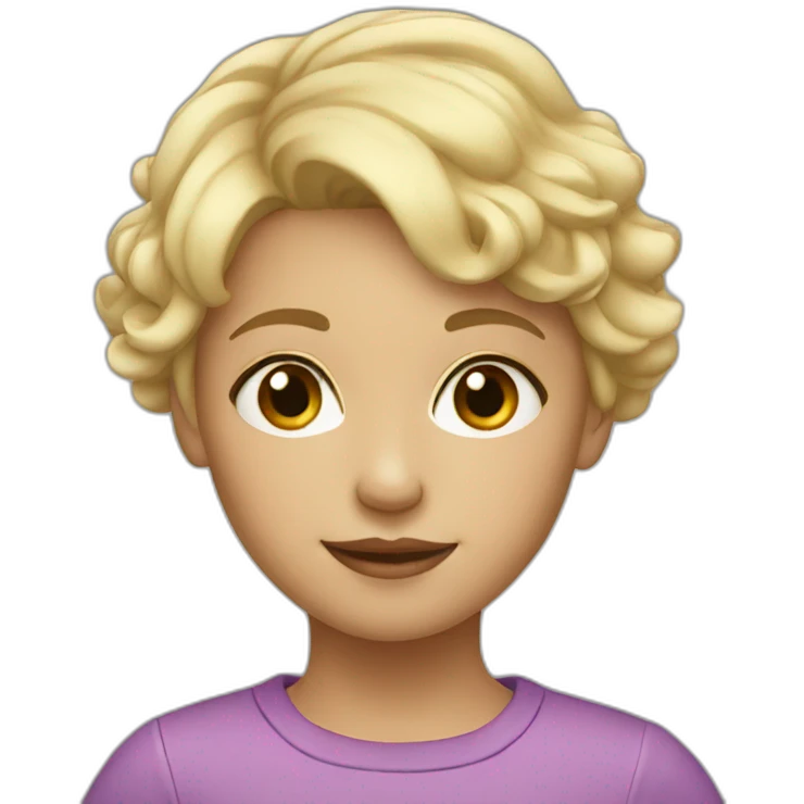 young girl with short blonde hair emoji