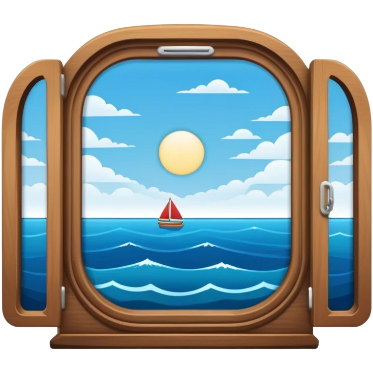 BOAT WINDOW WITH OCEAN IMAGE emoji