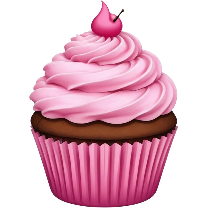 Cupcake with pink icing emoji
